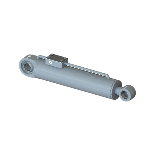 Hydraulic cylinder for directional drilling equipment, showing the cylinder body, rod end, and mounting structure