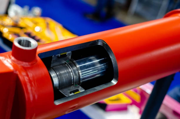 Section view of a hydraulic piston